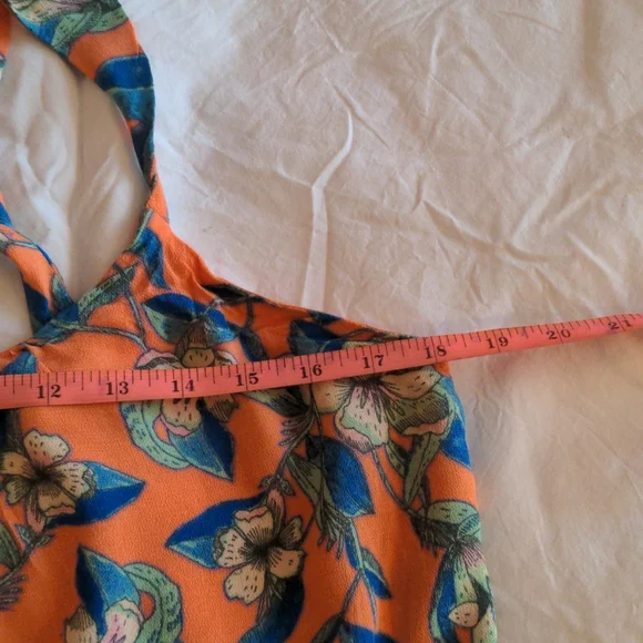 Free People Orange and Blue Floral Dress - Picture 5 of 8